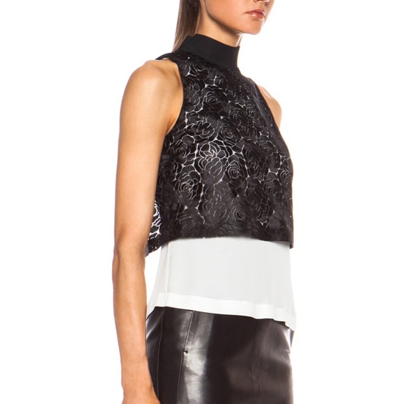 NWT A.L.C. Sid Poly Top in Black & White Size 10 (Style #5693RL) - Picture 9 of 11